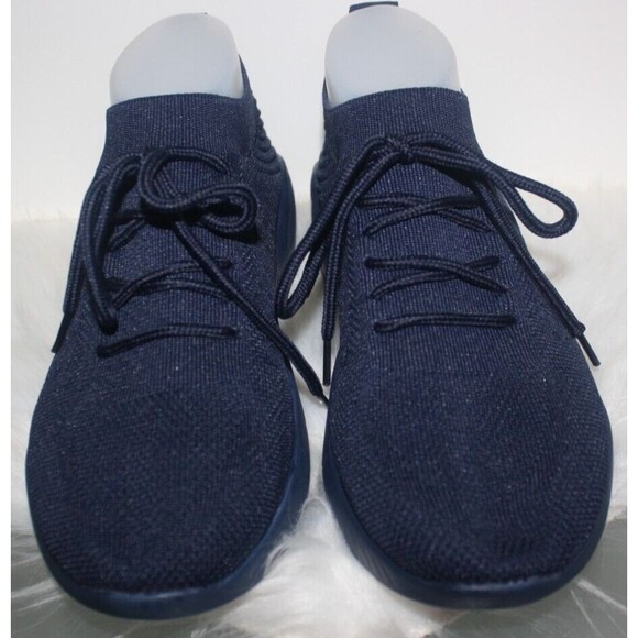 Black Womens Slip On Sneakers Sz 11 Mock Tie Lightweight Economical Atleisure - Picture 5 of 6